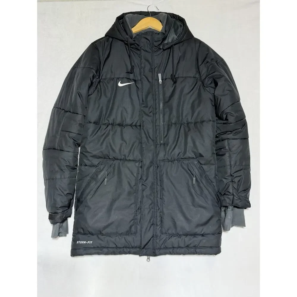 Nike Alliance II Training Parka Mens Small Black Storm Fit Puffer Coat Hooded